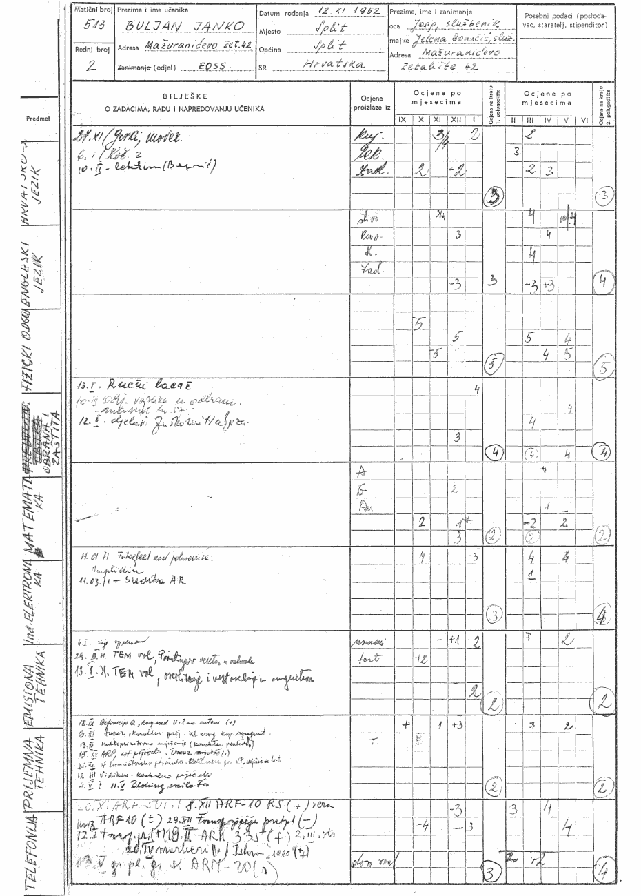  Stranica dnevnika - Janko Buljan 