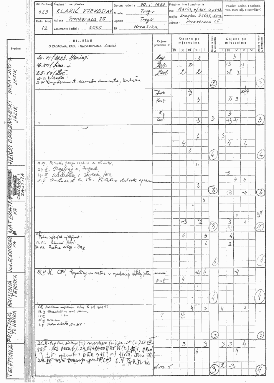  Stranica dnevnika - Vjekoslav Klarić 